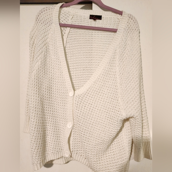 White Cardigan Sweater - Picture 1 of 1